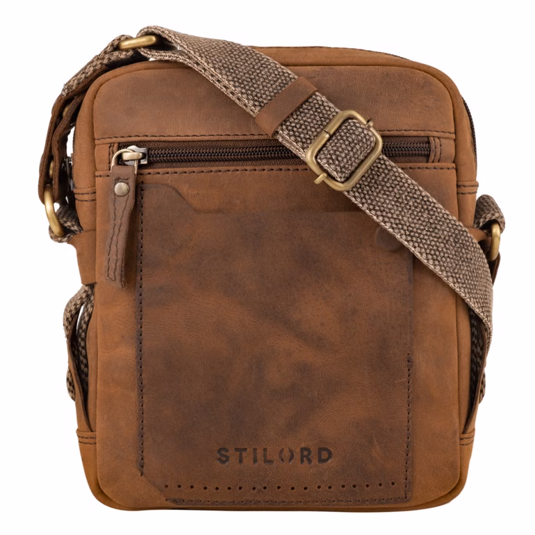 „Nash“ Męska Torba Skórzana Vintage Mała Messenger Bag Na Ramię