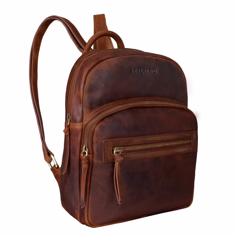 "Alba" Mały Skórzany Plecak Damski Vintage – Daypack City "Alba" Mały Skórzany Plecak Damski Vintage – Daypack City