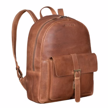 "Eloma" Skórzany plecak Vintage Duży Brązowy