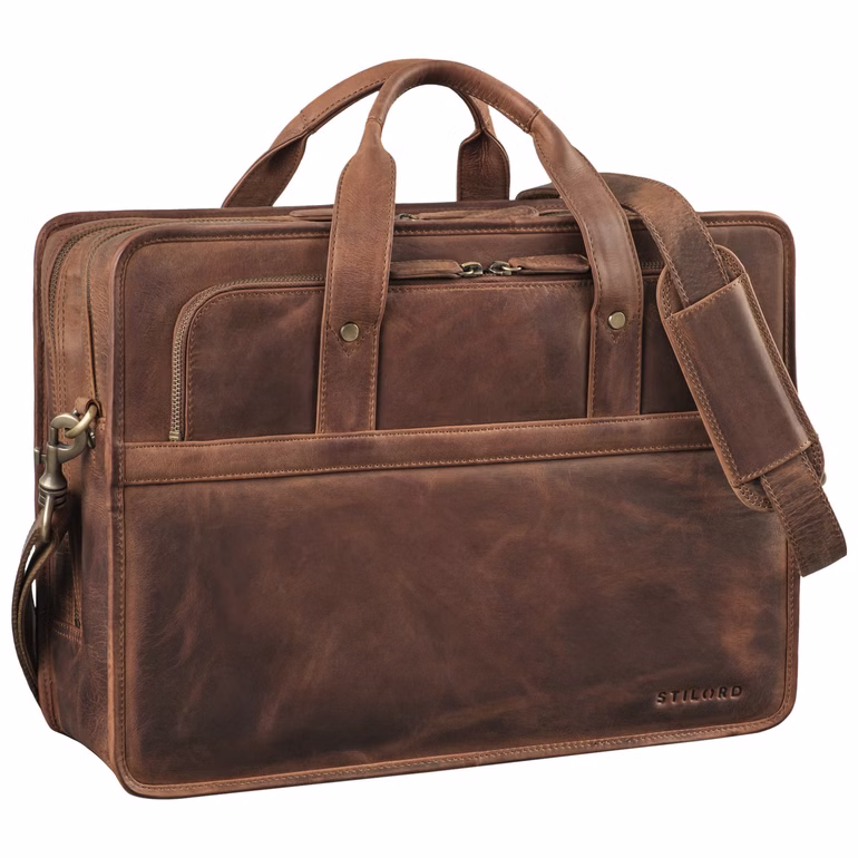 "Paolo" Profesjonalna Teczka Skórzana Torba na Laptopa 15,6 Cala 