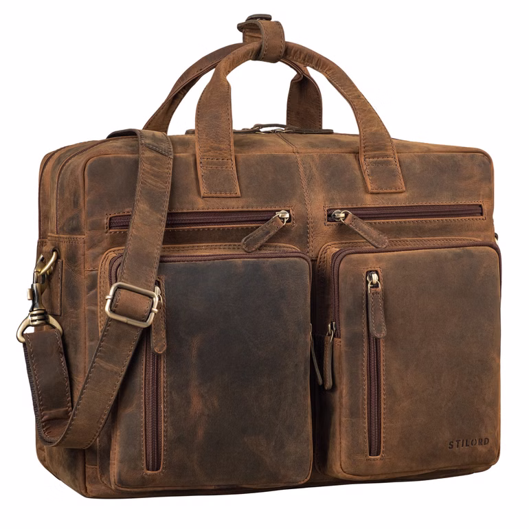 "Goliatus" XXL Torba Skórzana na Laptopa 17+ Cali Męska i Damska