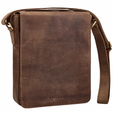 "Cosmo" Vintage Torba Skórzana Męska na Ramię średnia listonoszka