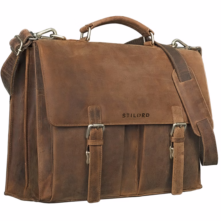 "Denver" Skórzana Torba Biznesowa Męska 16 Cali Vintage