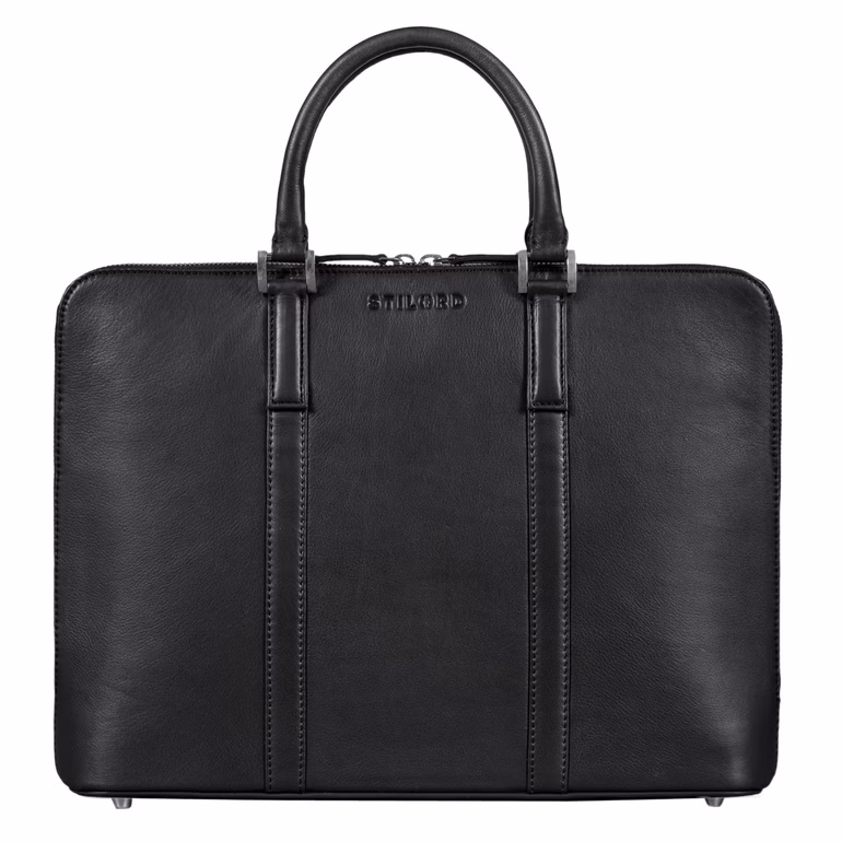 "Leonora" Wąska teczka damska skórzana 15,6 - 16 cali torba na laptopa