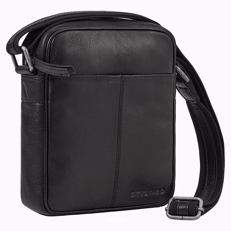 "Nilo" Elegancka Męska Torba na Ramię Mała Skórzana na Tablet 8,3 Cala