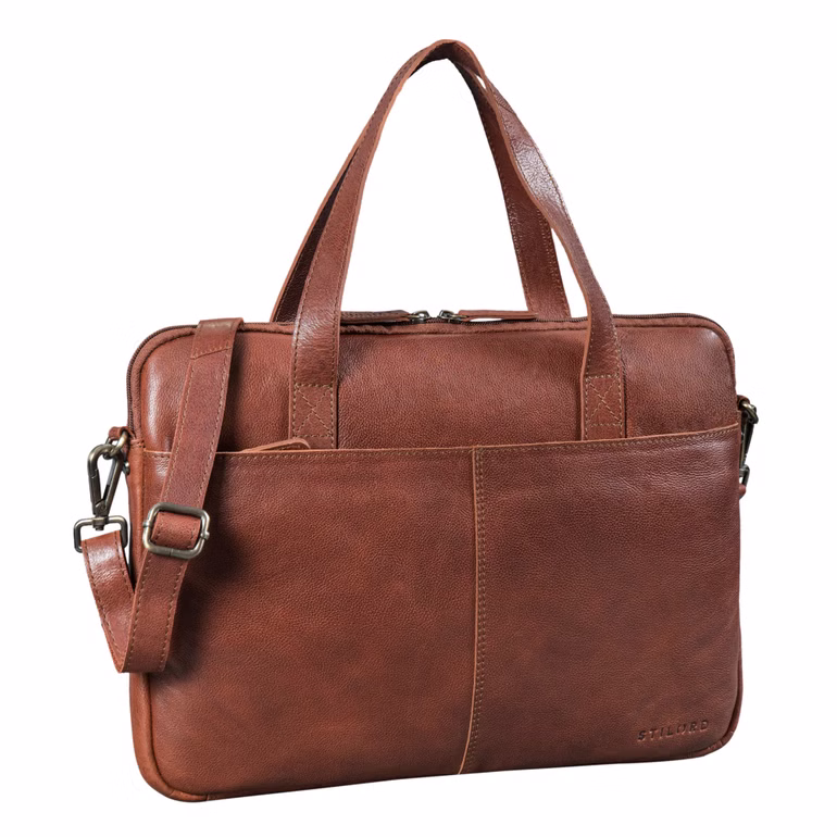 "Leonel" Skórzana Torba Na Laptopa 15,6 Cala – Cienka Torba Biznesowa Na Ramię Dla Mężczyzn I Kobiet