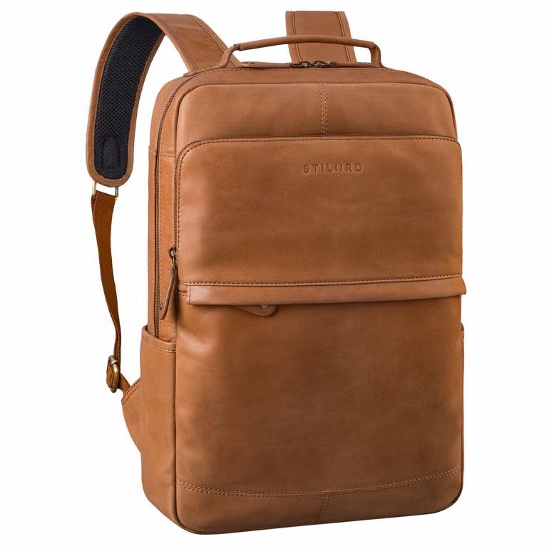 Towar ze zwrotów "Sasha" Skórzany Plecak na Laptopa 17 Cali Męski Damski Duży 