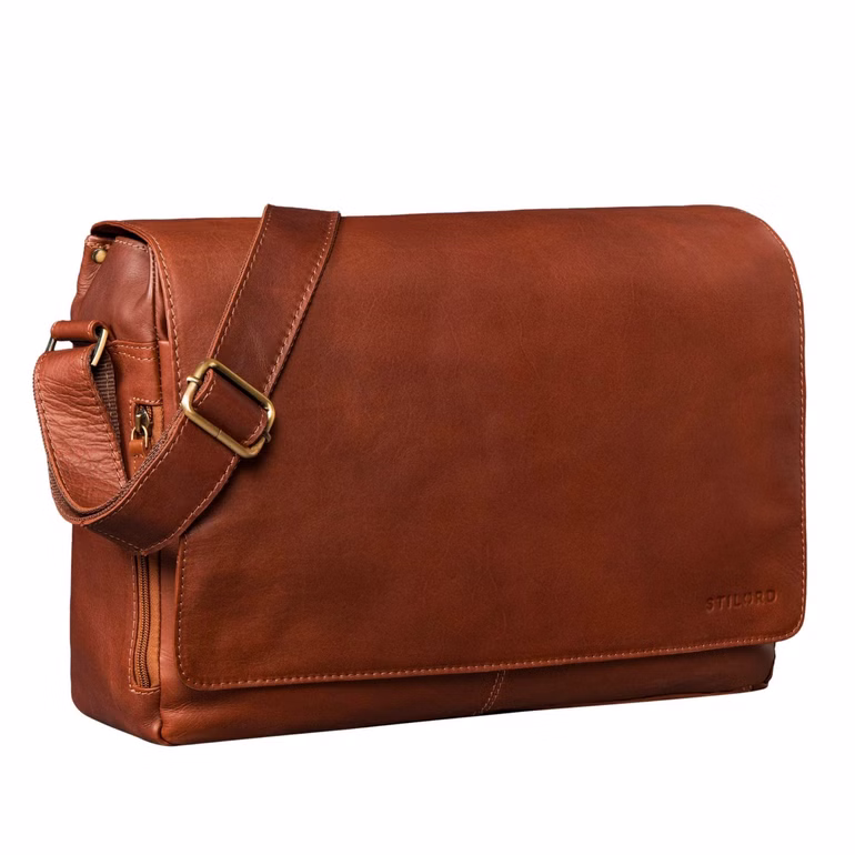 "Reinhold" Vintage Messenger Bag Męska Skórzana na Laptop 15,6–16 Cali "Reinhold" Vintage Messenger Bag Męska Skórzana na Laptop 15,6–16 Cali